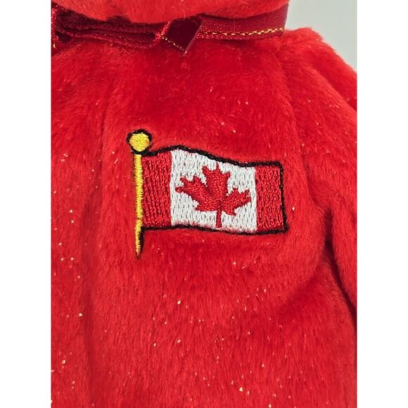 2001 Ty Beanie Baby "Pierre" Retired Canadian Flag Red Teddy Bear BB30 - Picture 2 of 5